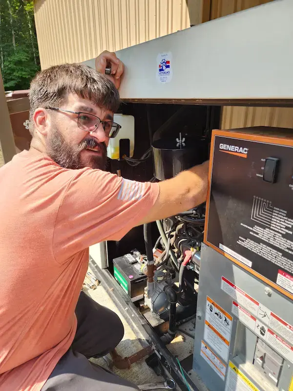 ESCON technician Louis completing generator installation