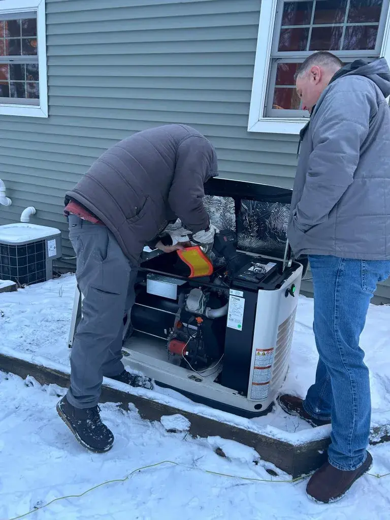 ESCON technician Louis at a generator installation