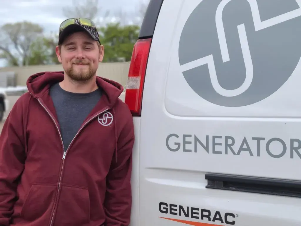 ESCON technician Wayne at a generator installation