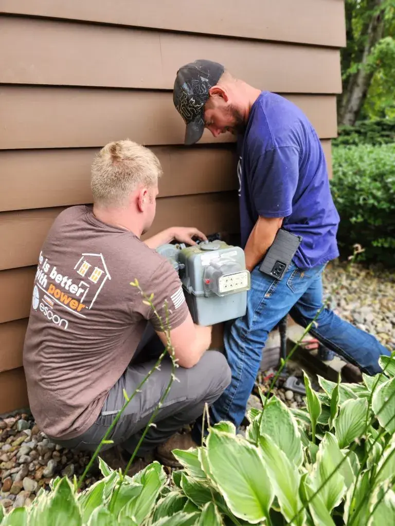 ESCON technician Wayne finalizing a generator install